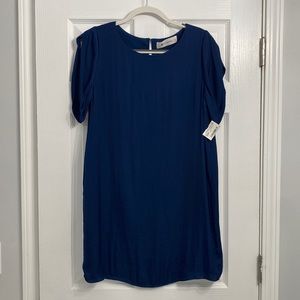 Blue Satin Shift Dress